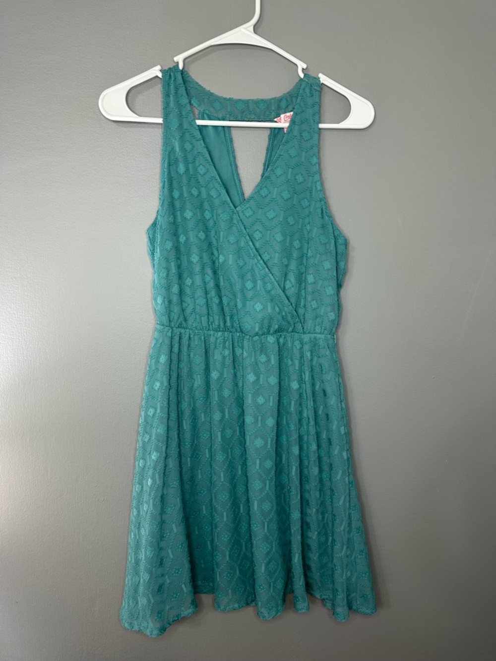 Candies Women’s Teal Lace Sleeveless Wrap Dress